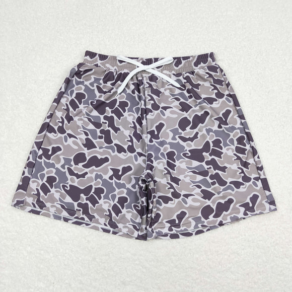 Adult Camo Gray Swimming Trunks