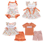 Mama's Boy Orange Plaid Boys Shorts Sets