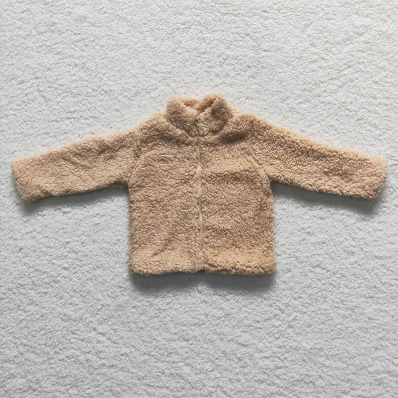 Khaki Kids Plush Coat