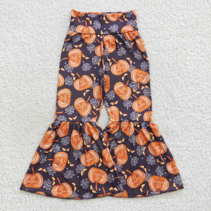 Pumpkin Dark Purple Girls Halloween Pants