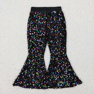 Colorful Sequin Black Girls Pants