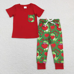 Rawr Dinosaur Red Heart Boys Valentines Outfits