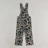 Camo Beige Kids Suspender Jeans Pants