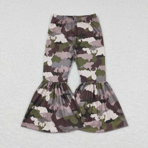 Camo Deer Girls Bell Bottoms Pants