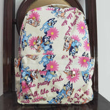 Cartoon Dogs Floral Back to School Backpack