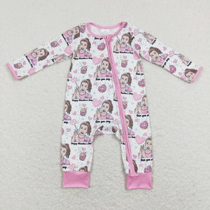 Ms. Rachel Heart Pink White Girls Valentines Romper