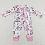 Ms. Rachel Heart Pink White Girls Valentines Romper