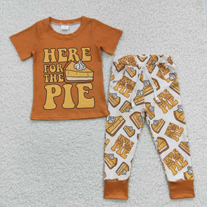 Here for the pie Boys Short Sleeve+Trousers Sets