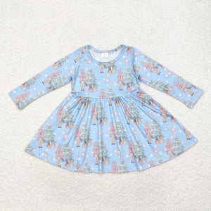 Cartoon Ballet Blue Girls Christmas Dress