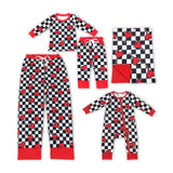 Heart Lollipop Plaid Red Mommy & Me Kids Valentines Pajamas