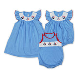 Boat Smocked Blue Girls 4th of July Romper