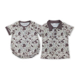 Duck Camo Brown Beige Boys Summer Romper