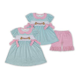 Bunny Eggs Pink Bows Plaid Girls