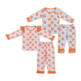 Bamboo Pumpkin Blue Plaid Orange Boys Long Sleeve Pajamas