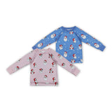 Santa Blue Boys Christmas Top