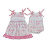 Daddy's Girl Bow Pattern Girls Summer Romper