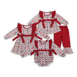 Santa Bow Pattern Plaid Red Girls Christmas Outfits