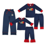 Train Believe Red Navy Boys Christmas Pajamas