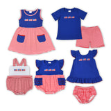 Flag Red Stripe White Boys 4th of July Romper