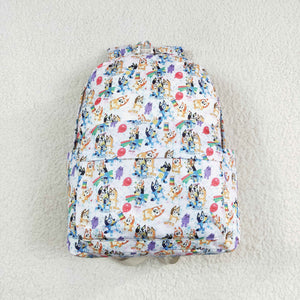 Cartoon Dogs White Backpack