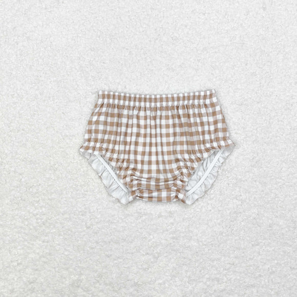 Plaid Ruffles Girls Bummies