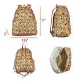 Cartoon Dogs Floral Orange Backpack