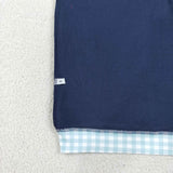 Adult Sky Blue Plaid Navy Mock Neck Sweatshirt Long Sleeve Top