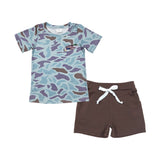 Duck Camo Brown Boys Shorts Sets