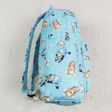 Cartoon Dogs Blue Backpack