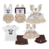 Calf Brown Off-white Boys Shorts Sets