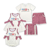 County Fair Red Plaid Beige Boys Shorts Sets