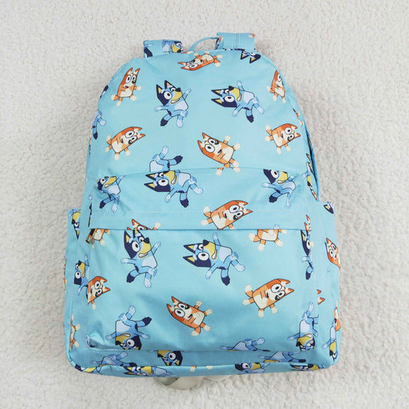 Cartoon Dogs Blue Backpack