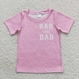 Rad Like Dad Pink Plaid Girls Short Sleeve Top