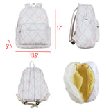 Bow Pattern White Backpack