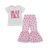 In My Era Singer Heart Pink Girls Short Sleeve+Trousers Sets