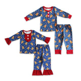 Promotional Gingerbread Red Navy Boys Christmas Pajamas