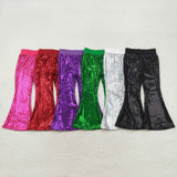 Purple Sequin Mesh Girls Pants