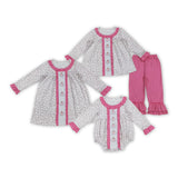 Pumpkin Bow Pattern Leopard Print Ruffles Girls Long Sleeve Dress