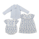 Sky Blue Plaid Polo Boys Easter Top