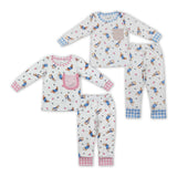 Bunny Pocket Pink Plaid White Girls Easter Pajamas