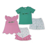 Golf Tour Van Pink White Girls Shorts Sets