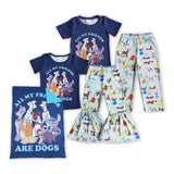 Cartoon Navy All My Friends Are Dogs Blankets