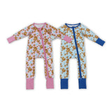 Cookies Milk Blue Boys Christmas Romper