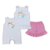 Beach Ball Stripe Boys Summer Romper
