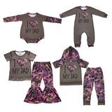 I Love My Dad Letters Jungle Camo Boys Fall Romper