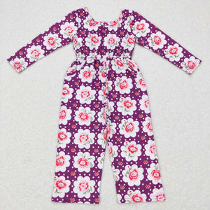 Floral Purple Girls Jumpsuit