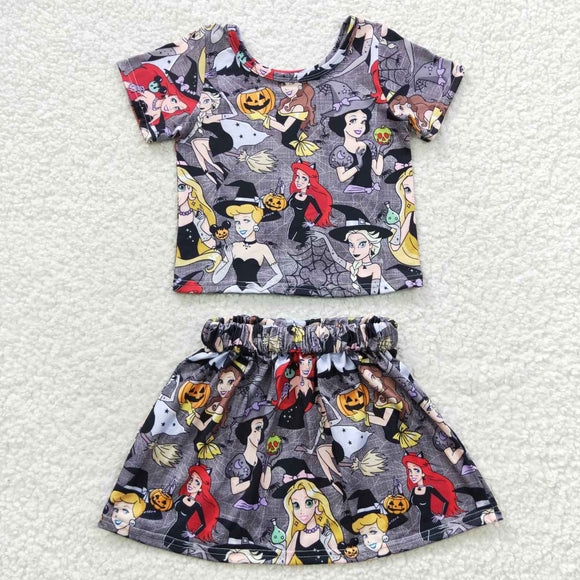 Cartoon Princess Gray Skirt Girls Halloween Outfits