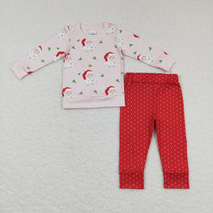 Santa Polka Dots Red Girls Christmas Outfits