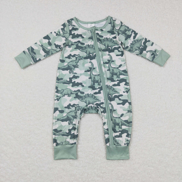 Dinosaur Camo Boys Fall Romper