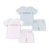 Mama's Boy Plaid Boys Shorts Sets